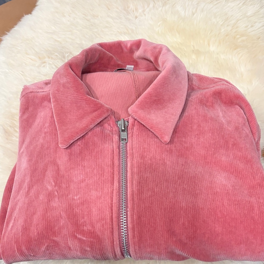 Madewell Pink Velour Corduroy Women's Jacket, Size L, like new